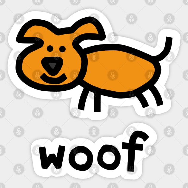 Dog says Woof for Kids Sticker by ellenhenryart